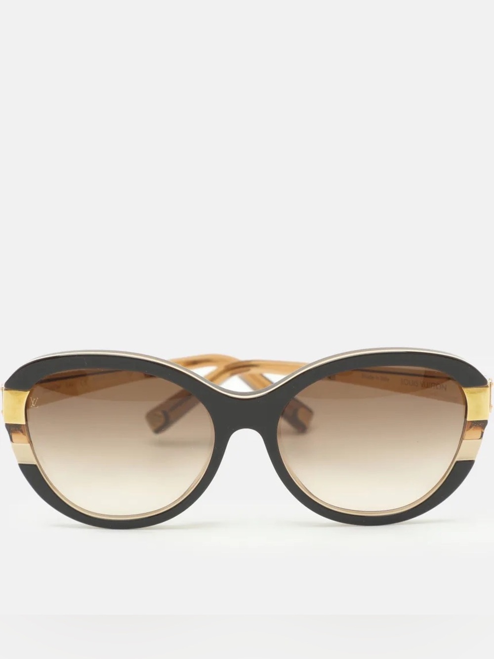Louis Vuitton Black and Gold Rounded Cat-Eye Sunglasses